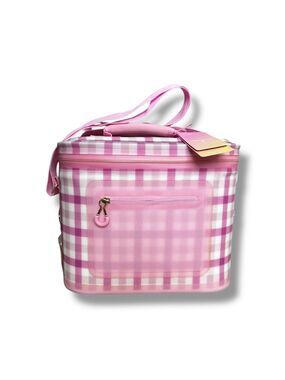 New Stoney Clover Lane Target Exclusive Pink White Gingham Check Softside Cooler